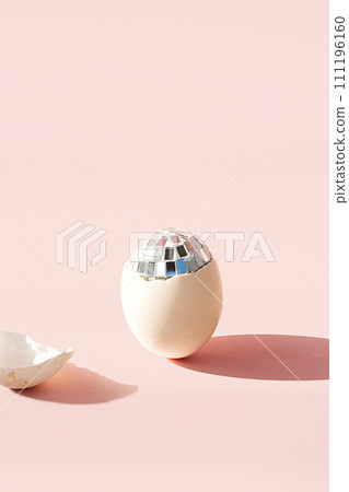 One easter egg on pink. One easter egg on pink. 111196160