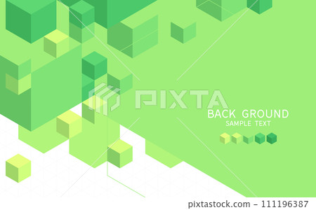 green cube geometric pattern background 111196387