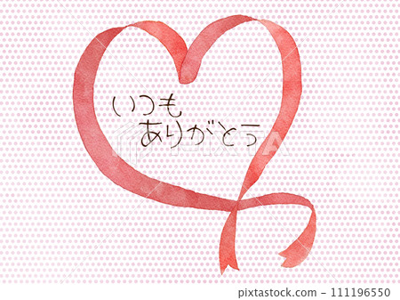 Illustration of mother's day ribbon and polka dot background 111196550