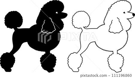 Poodle Outline, Dog, Animal, Pet, Vector Illustration File Poodle Outline, Dog, Animal, Pet, Vector Illustration File 111196860