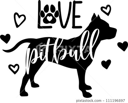 Love Pitbull, Dog, Animal, Pet, Vector Illustration File Love Pitbull, Dog, Animal, Pet, Vector Illustration File 111196897