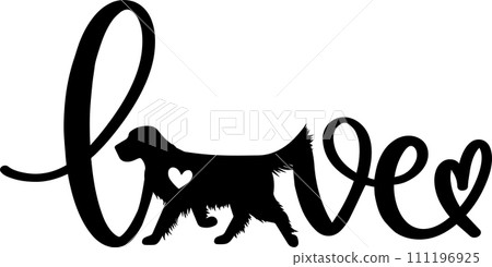 Golden Retriever Love Dog, Animal, Pet, Vector Illustration File 111196925