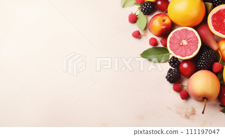 健康水果和空白空間 111197047