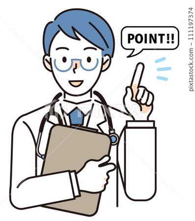 Male doctor conveying points 111197374