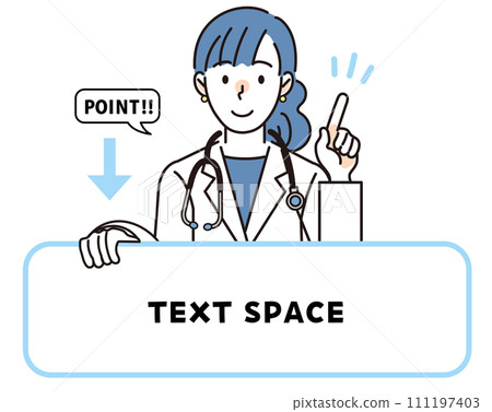 Female doctor pointing with copy space 111197403