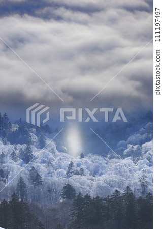 covered in a sea of clouds 111197497