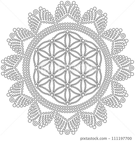 Dot mandala on white background. Coloring page for kids and adults. Dot mandala on white background. Coloring page for kids and adults. 111197700