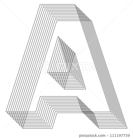 A Letter. 3D Geometric letter. Streetwear stile.  111197739