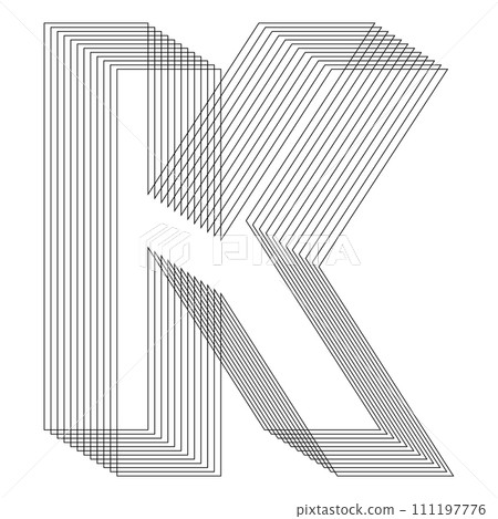 K Letter. 3D Geometric letter. Streetwear stile. K Letter. 3D Geometric letter. Streetwear stile. 111197776