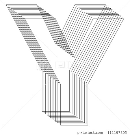 Y Letter. 3D Geometric letter. Streetwear stile. Y Letter. 3D Geometric letter. Streetwear stile. 111197805