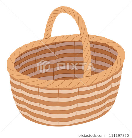 Empty wicker basket. isolated on white background basket. Empty wicker basket. isolated on white background basket. 111197850