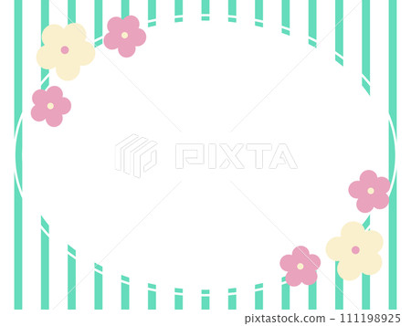 Cute frame with flowers and borders ⑥ Cute frame with flowers and borders ⑥ 111198925