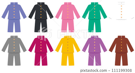 Colorful and simple school run icon set (winter clothes)/uniform Colorful and simple school run icon set (winter clothes)/uniform 111199308