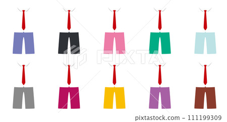 Colorful and simple boy's school uniform icon set A (white shirt summer uniform without belt)/uniform Colorful and simple boy's school uniform icon set A (white shirt summer uniform without belt)/uniform 111199309