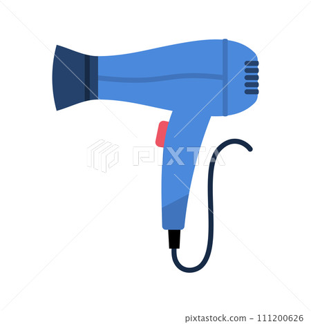 Hair dryer for hairdresser salon, barbershop or home usage. Electric barber tool for drying hair and hairdo. Hair dryer for hairdresser salon, barbershop or home usage. Electric barber tool for drying hair and hairdo. 111200626