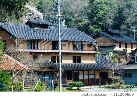 [Important Preservation District for Groups of Traditional Buildings] Osugi, Oyamachi Spring Scenery of Sericulture House 2 Yabu City, Hyogo Prefecture 111200669