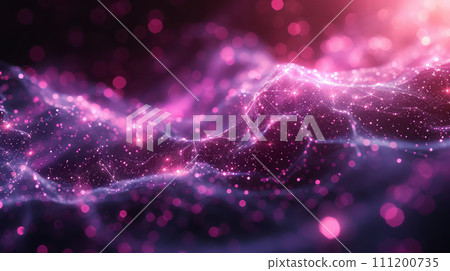 Purple Abstract Geometrical Data Wave representing futuristic data wave. Futuristic concept. 111200735