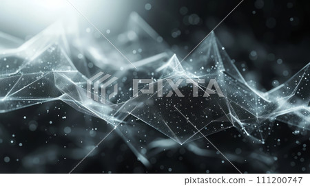 Black and white color Abstract Geometrical Data Wave representing futuristic data wave. Black and white color Abstract Geometrical Data Wave representing futuristic data wave. 111200747