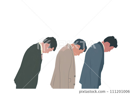 A person bowing his head deeply at an apology press conference 111201006