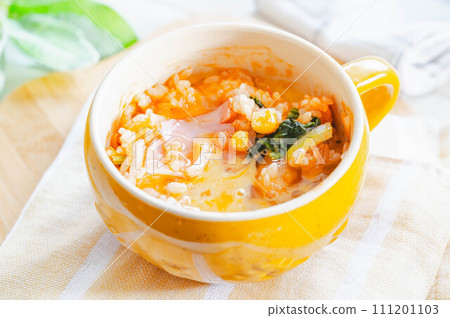 Mug dish before lentil: Omelet rice Mug dish before lentil: Omelet rice 111201103