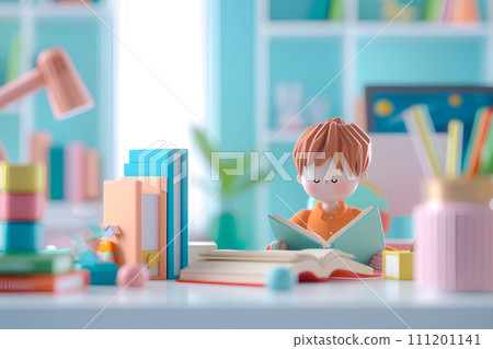 Boy studying (3D) 111201141