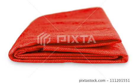 Red striped tablecloth isolated on white background with clipping path Red striped tablecloth isolated on white background with clipping path 111201551
