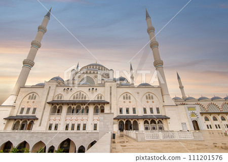 Grand Camlica Mosque, a modern complex for Islamic worship, located in Camlica hill, Uskudar, Istanbul, Turkey Grand Camlica Mosque, a modern complex for Islamic worship, located in Camlica hill, Uskudar, Istanbul, Turkey 111201576