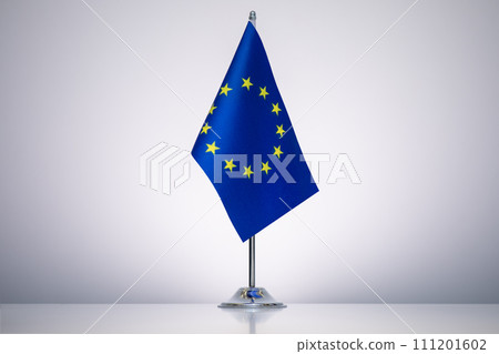 EU flag with a gray and clean background. 111201602