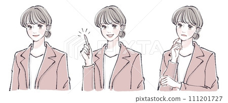 Illustration material of women and girls Illustration material of women and girls 111201727
