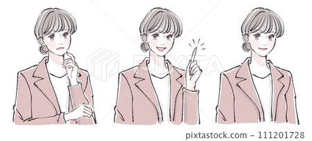 Illustration material of women and girls Illustration material of women and girls 111201728