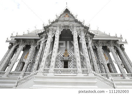 Silver church at Wat Don Yai in Pathum Thani, Bangkok, Thailand. 111202003