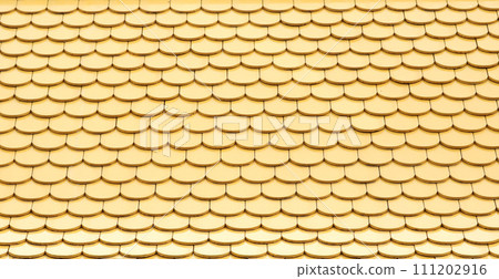 Yellow ceramic tiled roof pattern. Yellow ceramic tiled roof pattern. 111202916