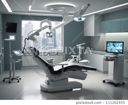 AI-generated content. Advanced Robotic Dental Equipment in Modern Clinic AI Generated 111202935