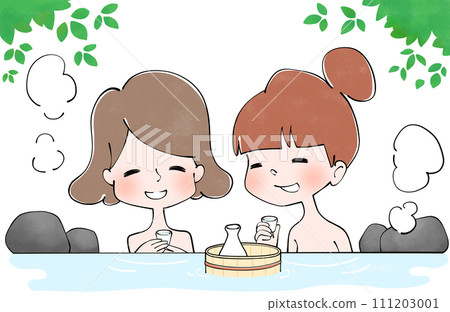 夏天的女人在露天浴池喝酒 111203001