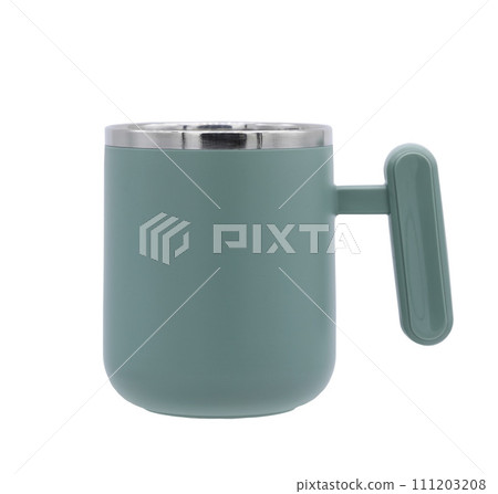 Green pastel colored cup isolated on white background Green pastel colored cup isolated on white background 111203208