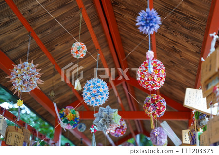 Origami decorations at Ohara Shrine Origami decorations at Ohara Shrine 111203375
