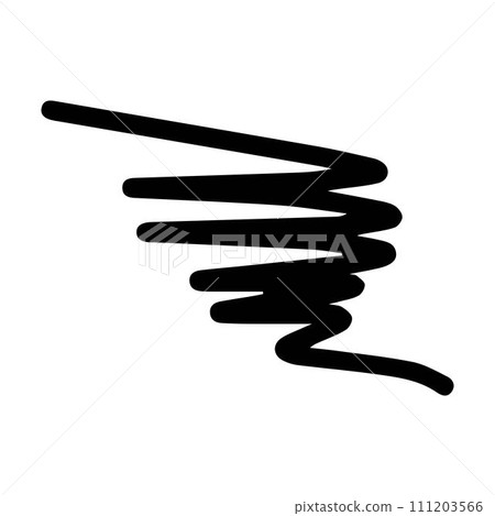 Scribble brush abstract element, charcoal stroke curly line set illustration for background design 111203566