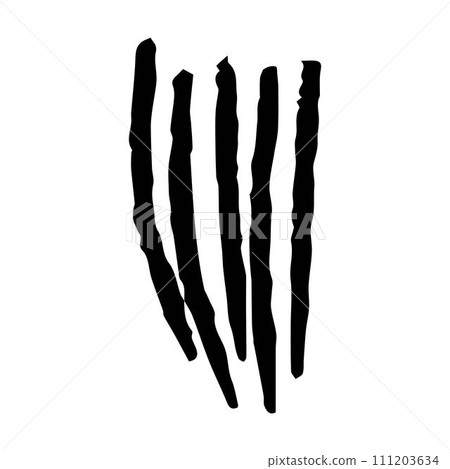 Scribble brush abstract element, charcoal stroke curly line set illustration for background design 111203634