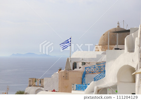 Greece summer landscape of Santorini 111204129