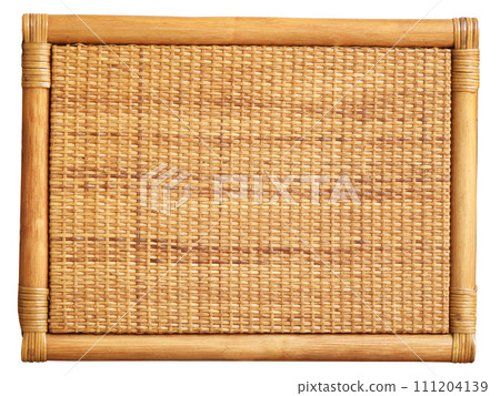 Detail handcraft rattan weaving. Wicker basket texture with frame. Detail handcraft rattan weaving. Wicker basket texture with frame. 111204139