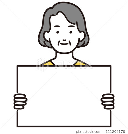 一位祖母用白板的插圖 一位祖母用白板的插圖 111204178