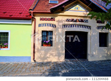 Old rustic wine cerral. Wine background in Europe. Czech Republic, South Moravia 111204488