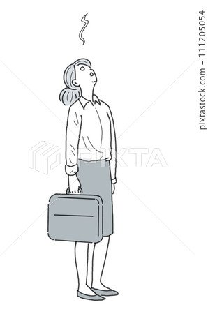 Woman standing with white eyes turned 1 111205054