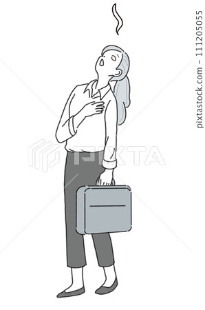 Woman standing with white eyes turned 2 111205055