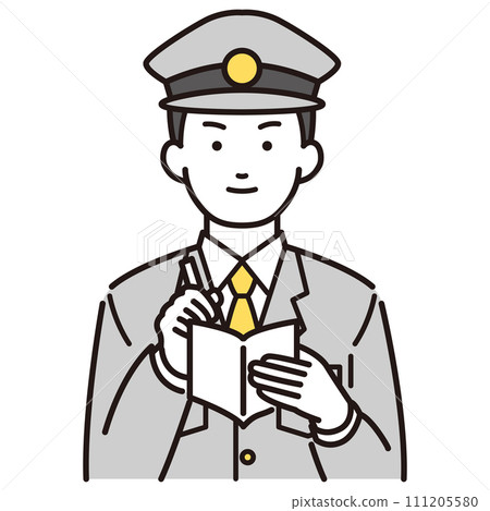 一名警察寫備忘錄的插圖 111205580