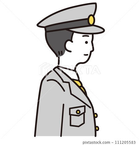 一名警察側身看的插圖 一名警察側身看的插圖 111205583