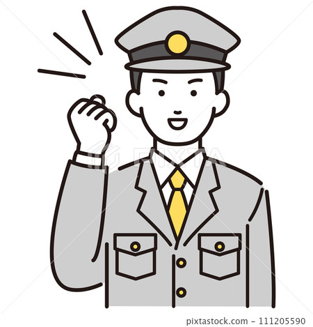 一名警察握拳的插圖 111205590