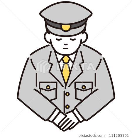 警察鞠躬的插圖 警察鞠躬的插圖 111205591