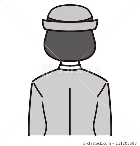 Illustration of a police officer looking back 111205598