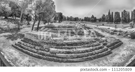 Ruins inside the Archaelogical Park of Syracuse, Sicily, Italy Ruins inside the Archaelogical Park of Syracuse, Sicily, Italy 111205809